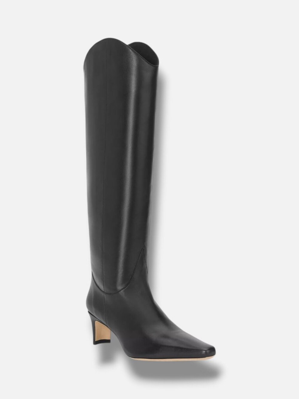 STAUD Women's Black Western Wally Leather Tall Boots Size 35.5